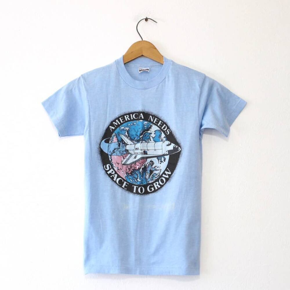Vintage Kids Space Ship T Shirt Large